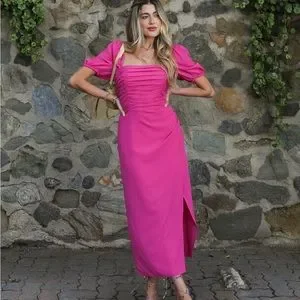 knee length dresses for ladies Manisha Satin Midi Dress  Azeeza